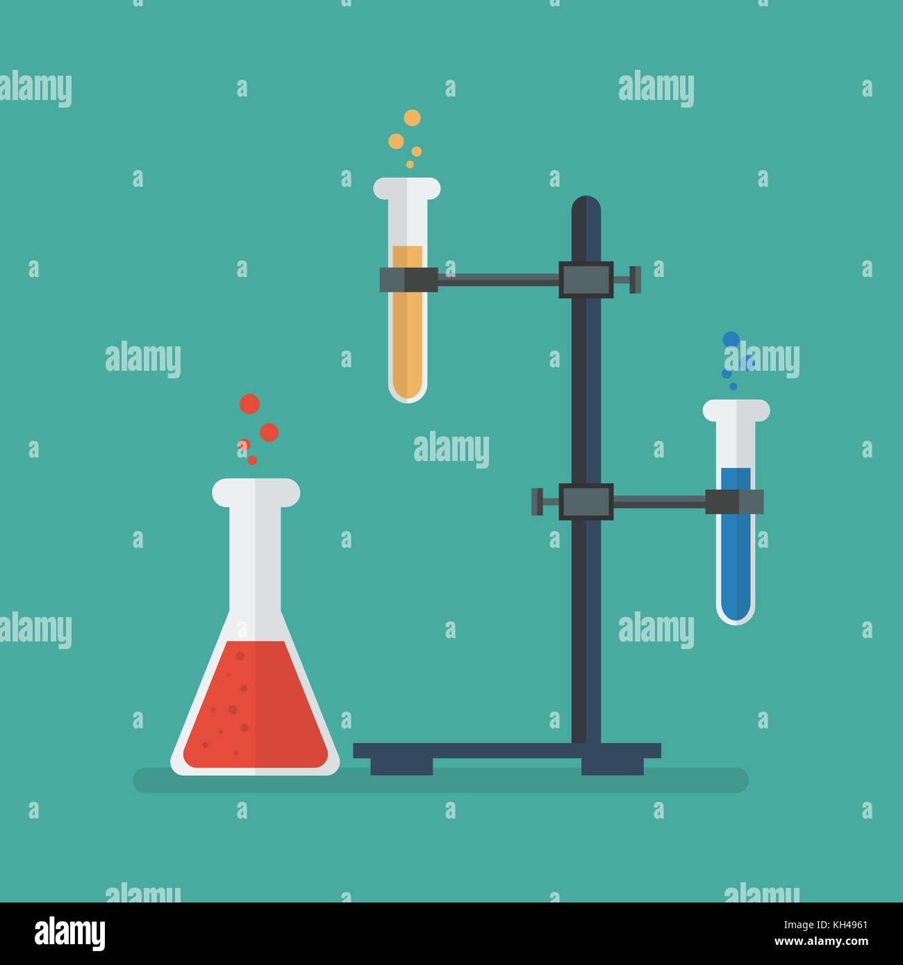 Chemistry lab flask and tubes grip stand holder. Vector Illustration Stock Vector Image & Art