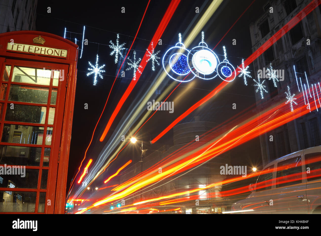Christmas lights on the Strand, London Stock Photo