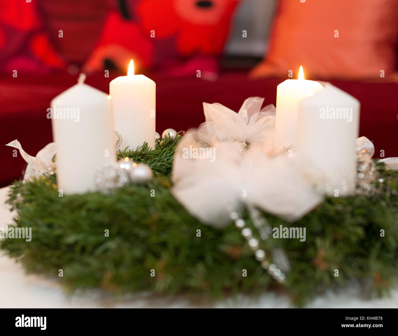 candles during advent Stock Photo Alamy