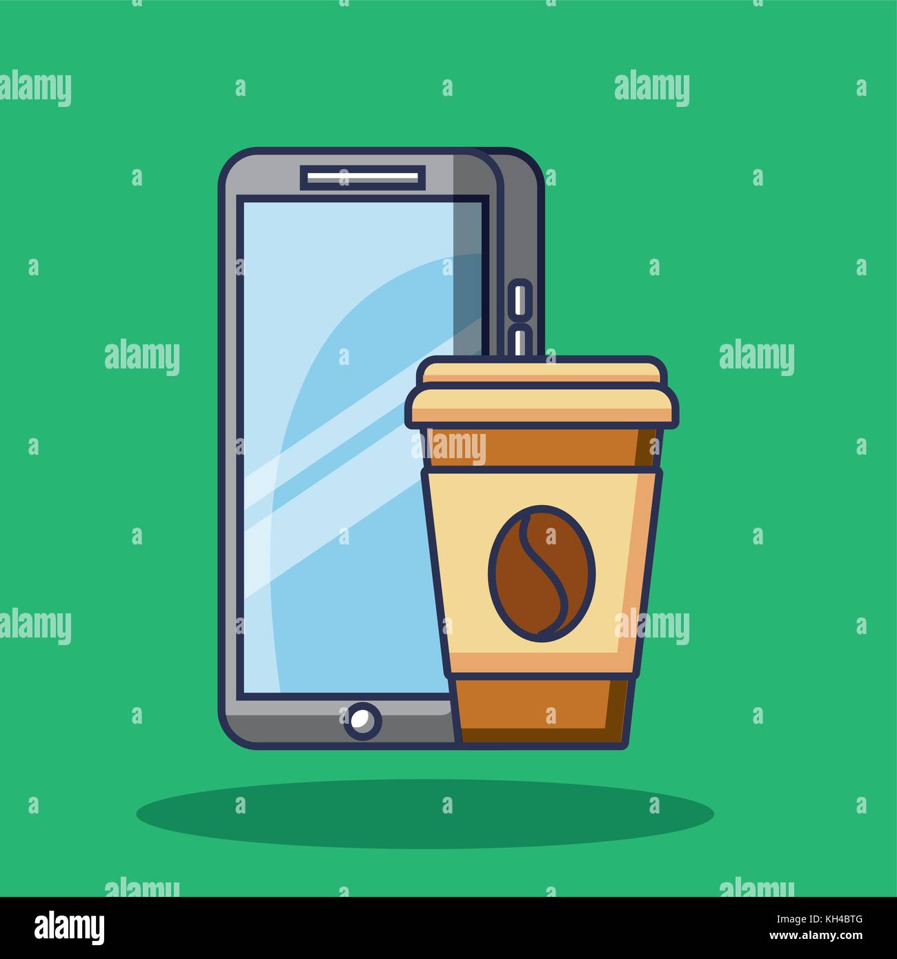 Laptop coffee cup blank Stock Vector Images - Alamy