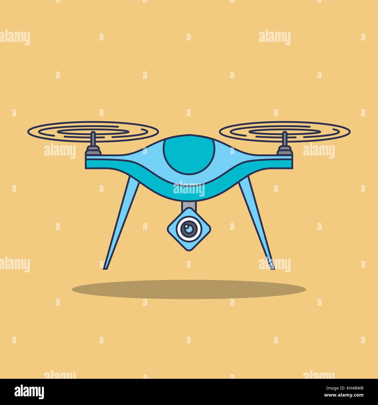 drone technology aerial surveillance vision vehicle remote control device sign Stock Vector