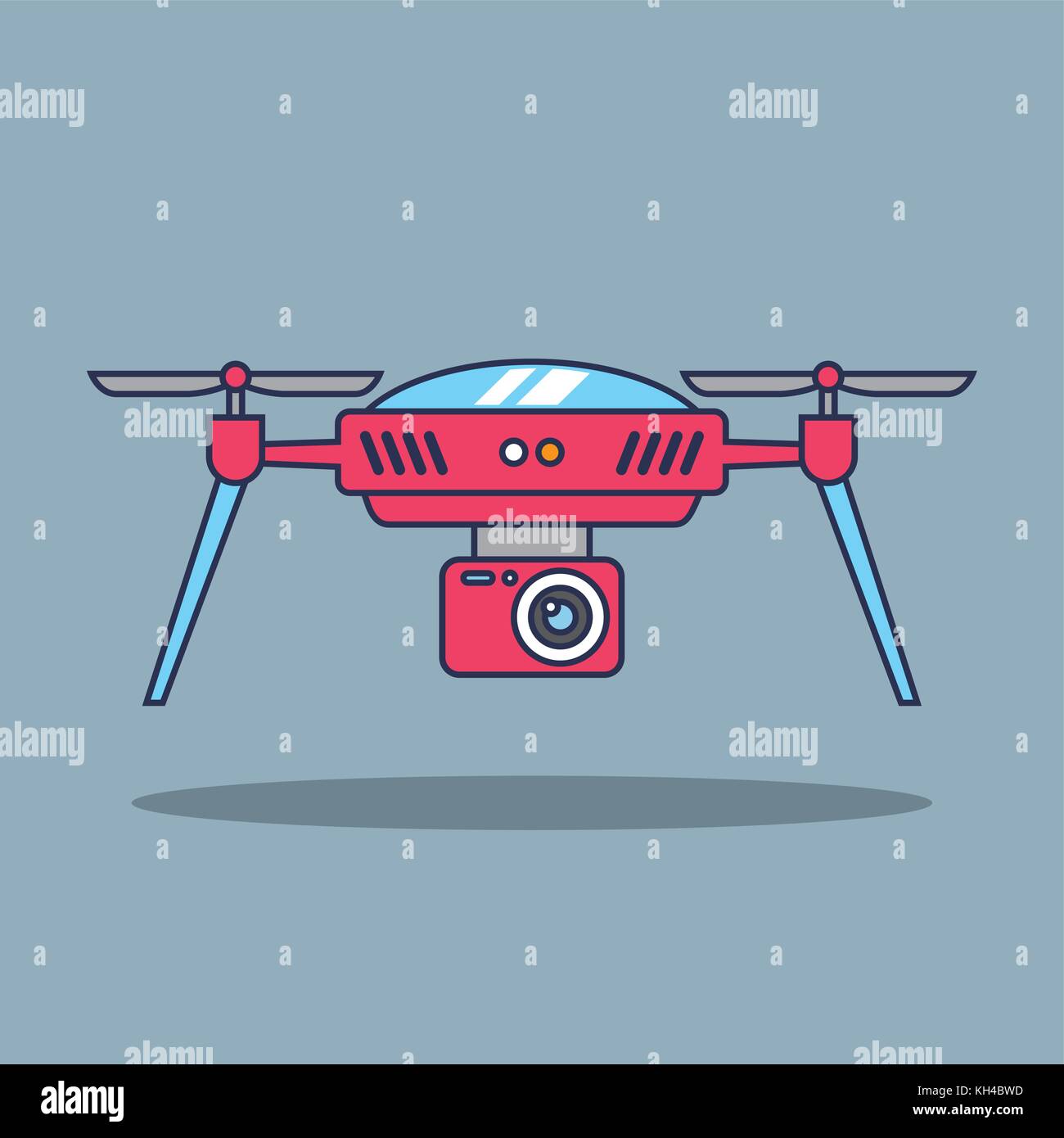 drone technology aerial surveillance vision vehicle remote control device sign Stock Vector