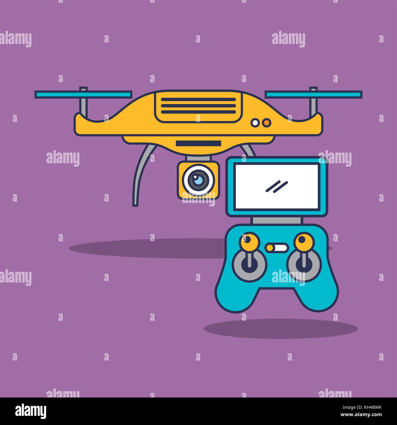 drone quadcopter with remote controller Stock Vector Image & Art Alamy