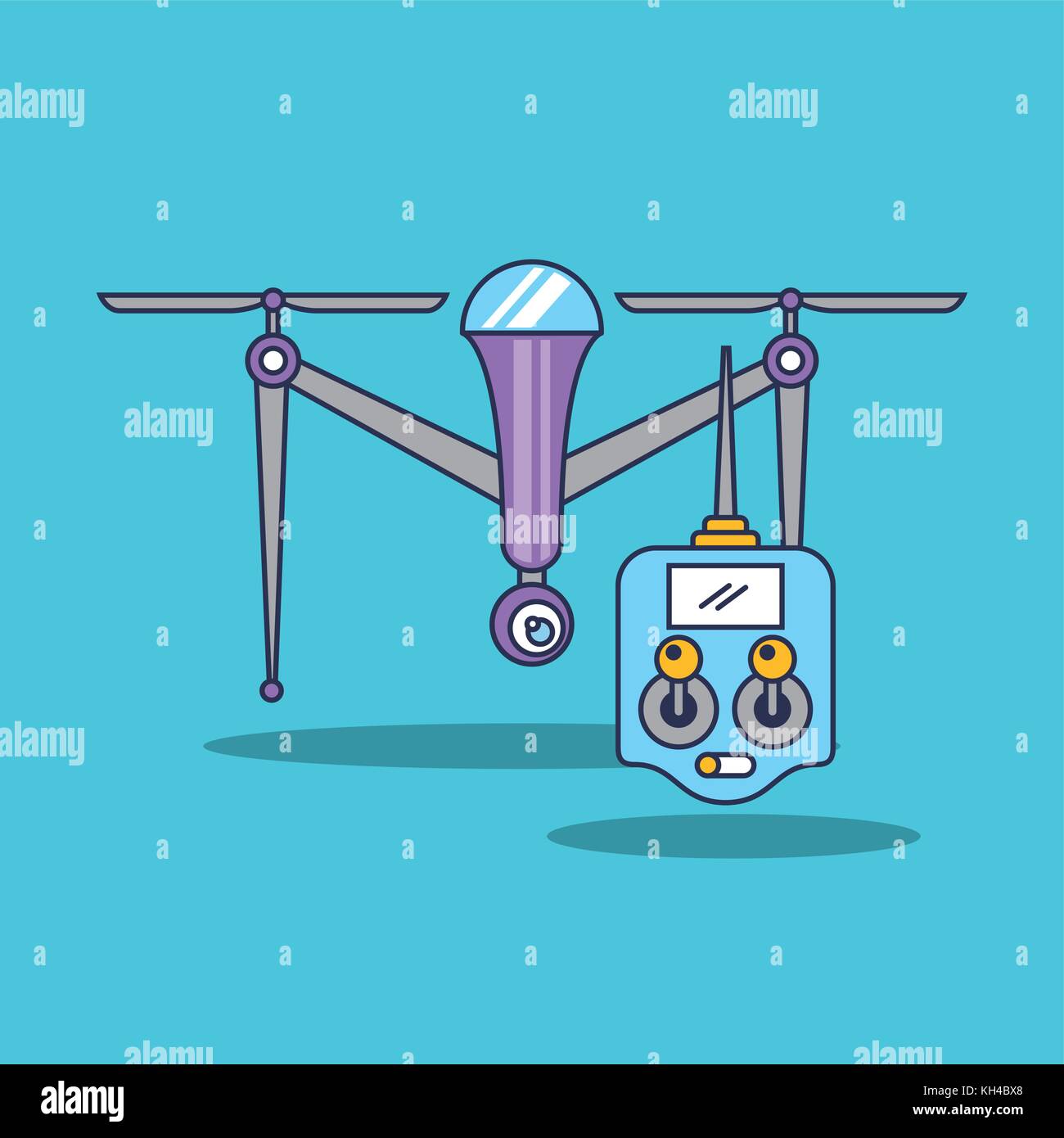 drone quadcopter with remote controller Stock Vector Image & Art - Alamy