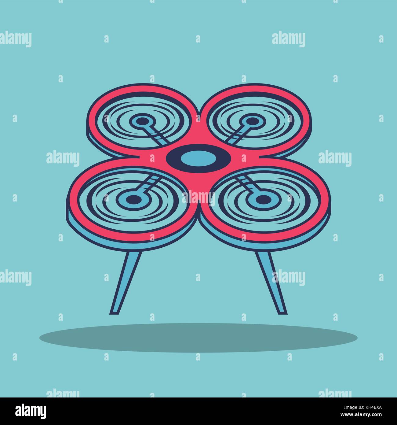 drone technology aerial vehicle remote control device sign Stock Vector