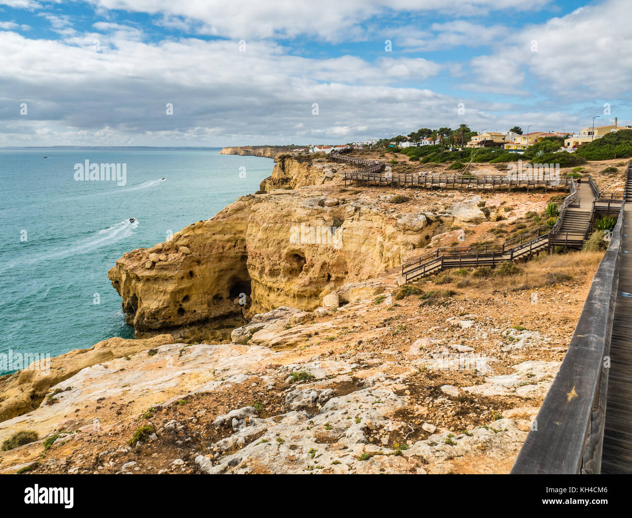 Algar Seco Cliff Walk, Carvoeiro in southern Portugal Stock Photo