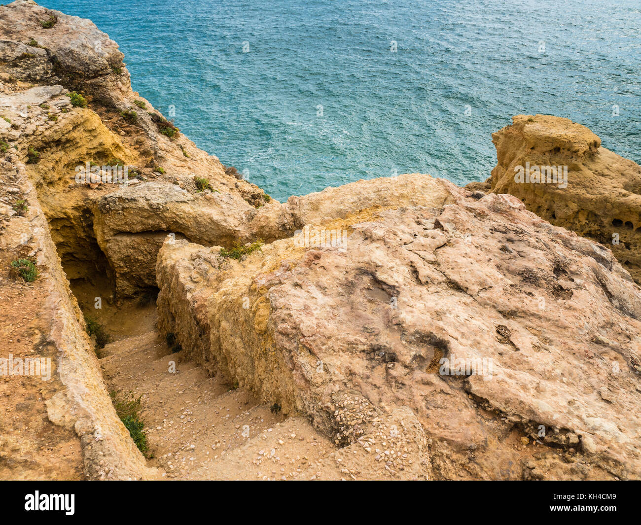 Algar Seco Cliff Walk, Carvoeiro in southern Portugal Stock Photo