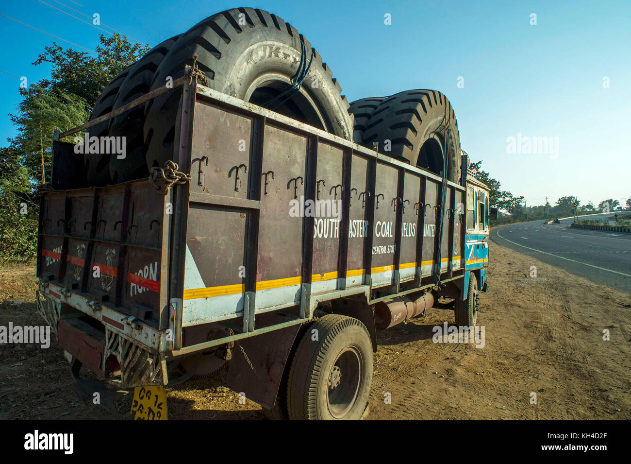 truck National Highway 320, jharkhand, India, Asia Stock Photo