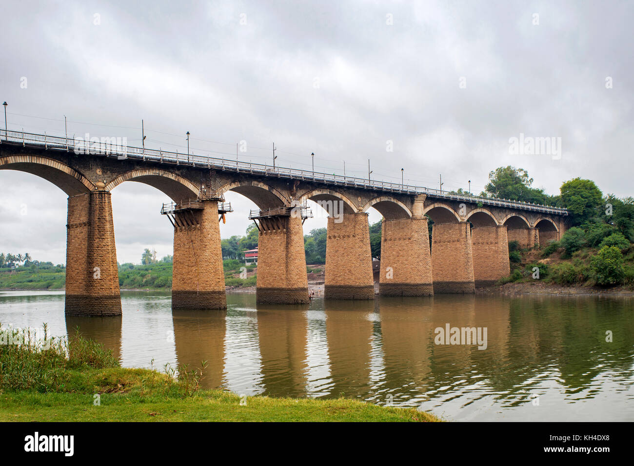 Irwin Bridge on Krishna River, Sangli, Maharashtra, India, Asia Stock Photo