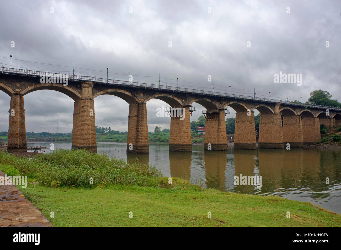 Irwin bridge on Krishna river, sangli, Maharashtra, India, Asia Stock Photo