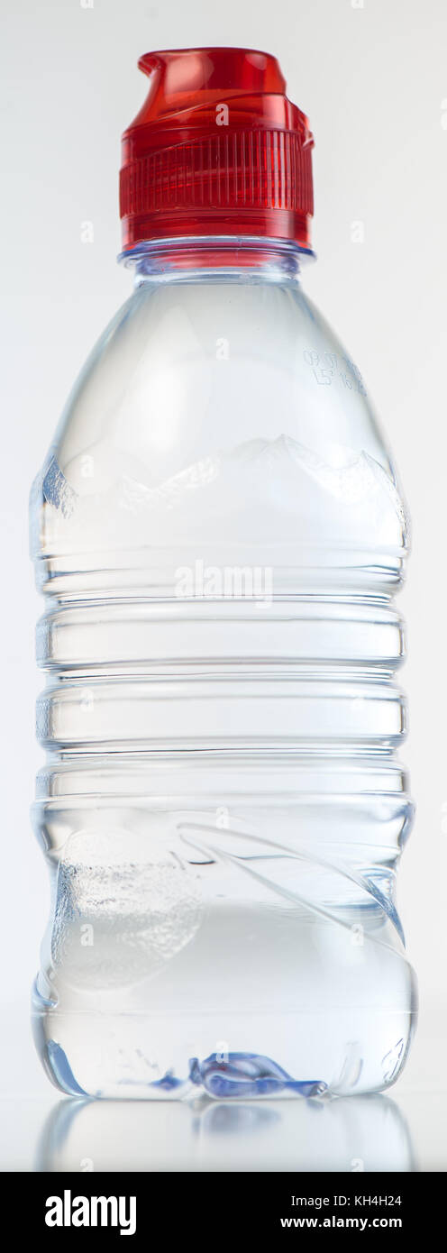 Plastic bottle of water isolated on a white background, France Stock ...