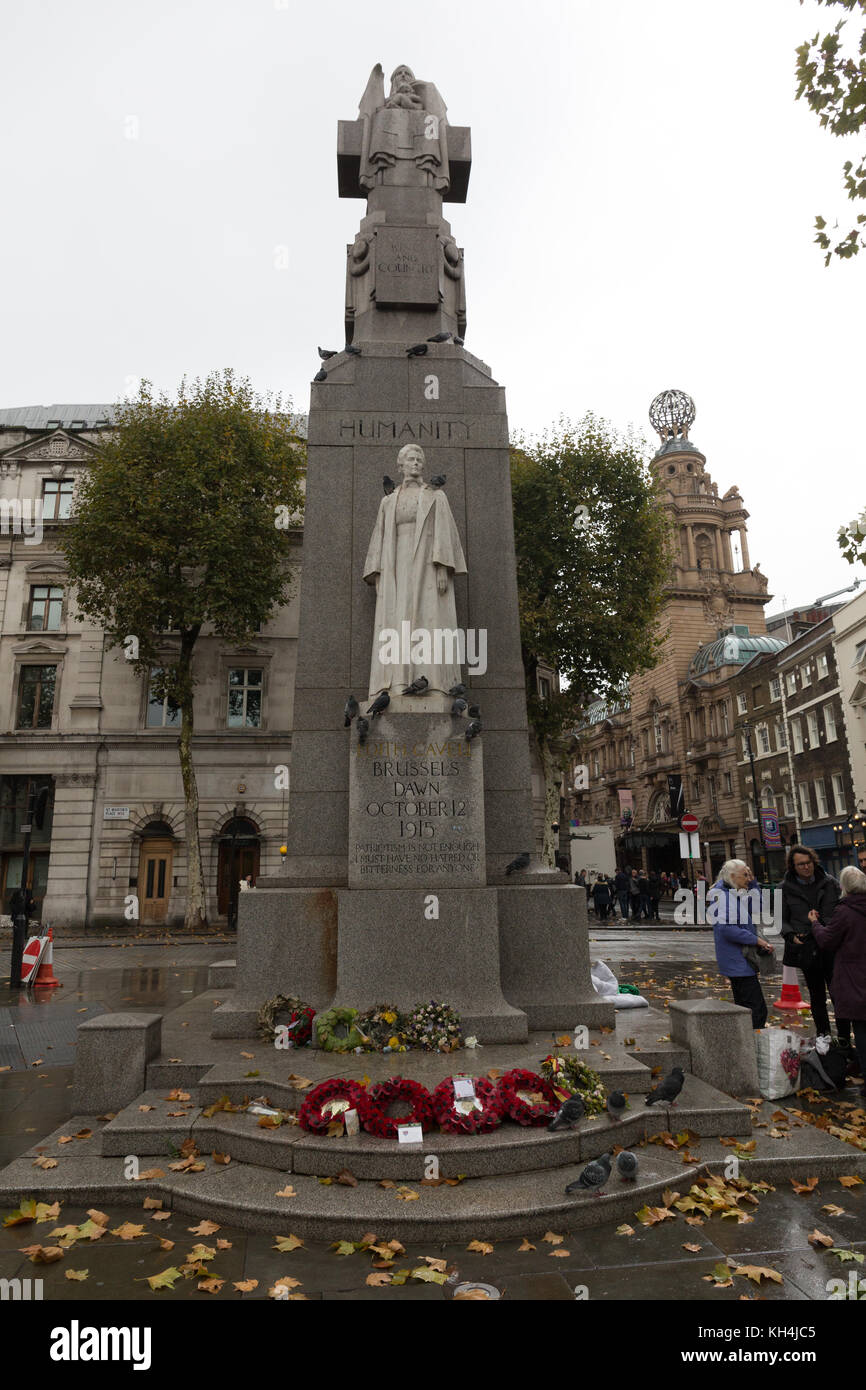 Statue of Edith Cavell, Trafalgar Square, London Stock Photo Alamy