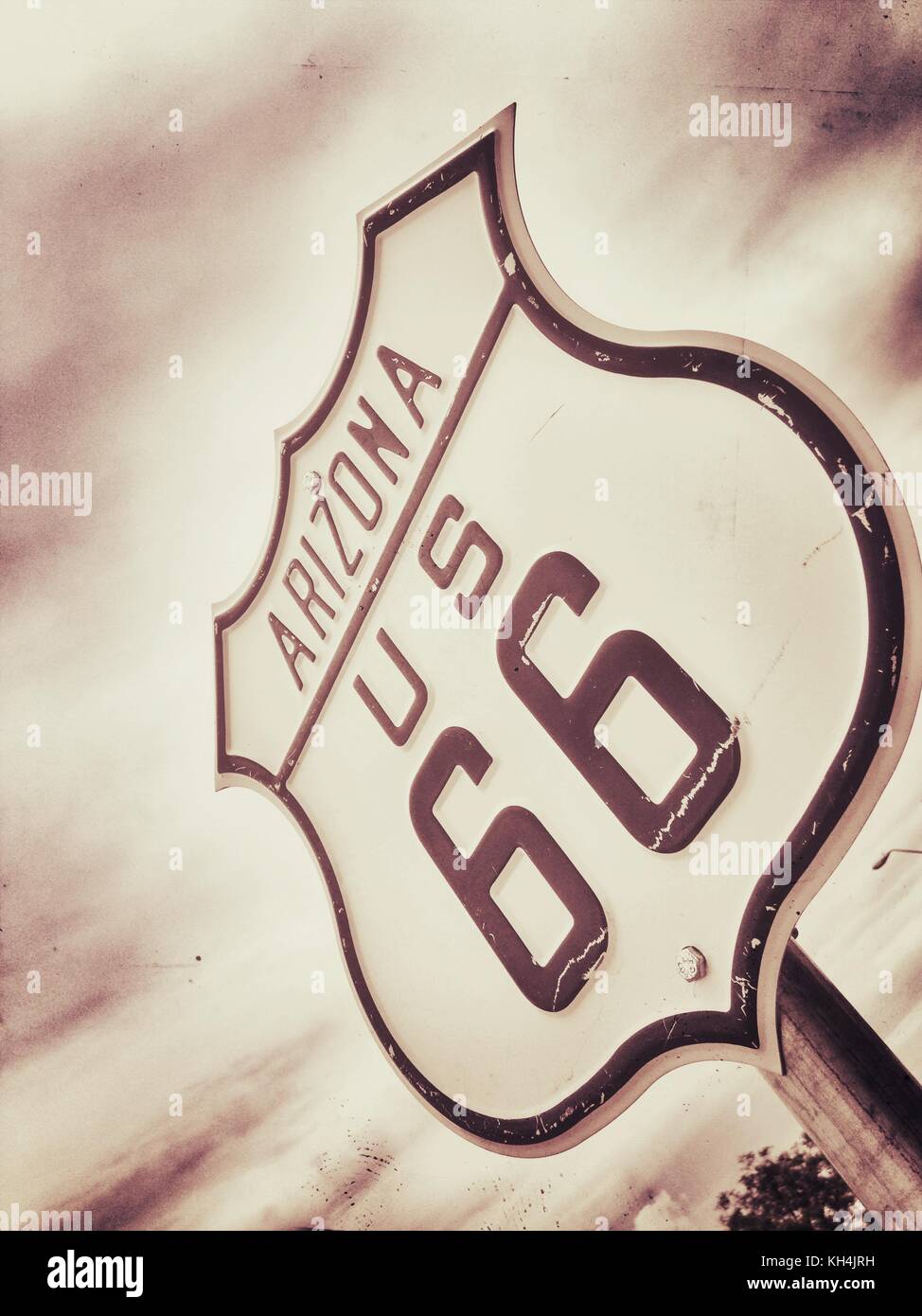 Historic Route 66 Sign In Arizona Stock Photo Alamy