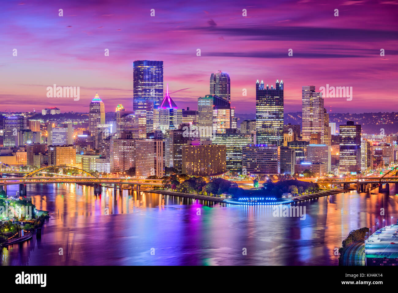Pittsburgh, Pennsylvania, USA city skyline. Stock Photo
