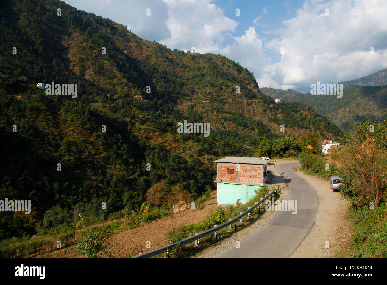 Curved Road, Himalayan Mountain, Valley, Himalaya, Uttrakhand, India (Photo Copyright © Saji Maramon) Stock Photo