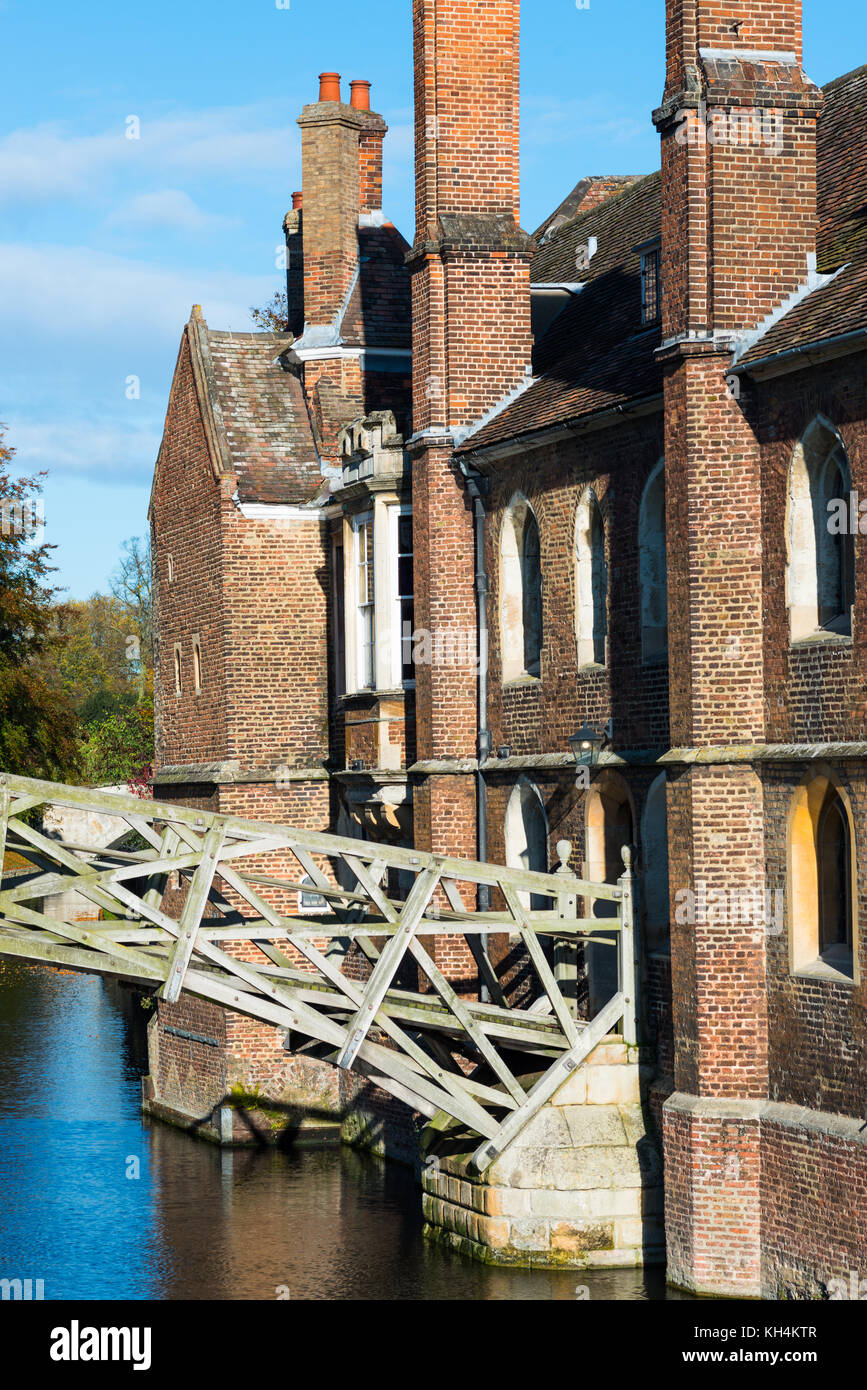 Mathematical bridge, Queens College, Cambridge University, Cambridgeshire, England, UK Stock Photo