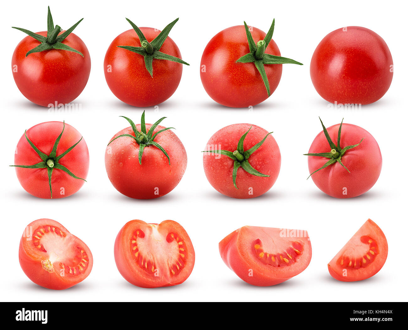 Collection fresh red tomato isolated on white background Clipping Path. Full depth of field. Stock Photo