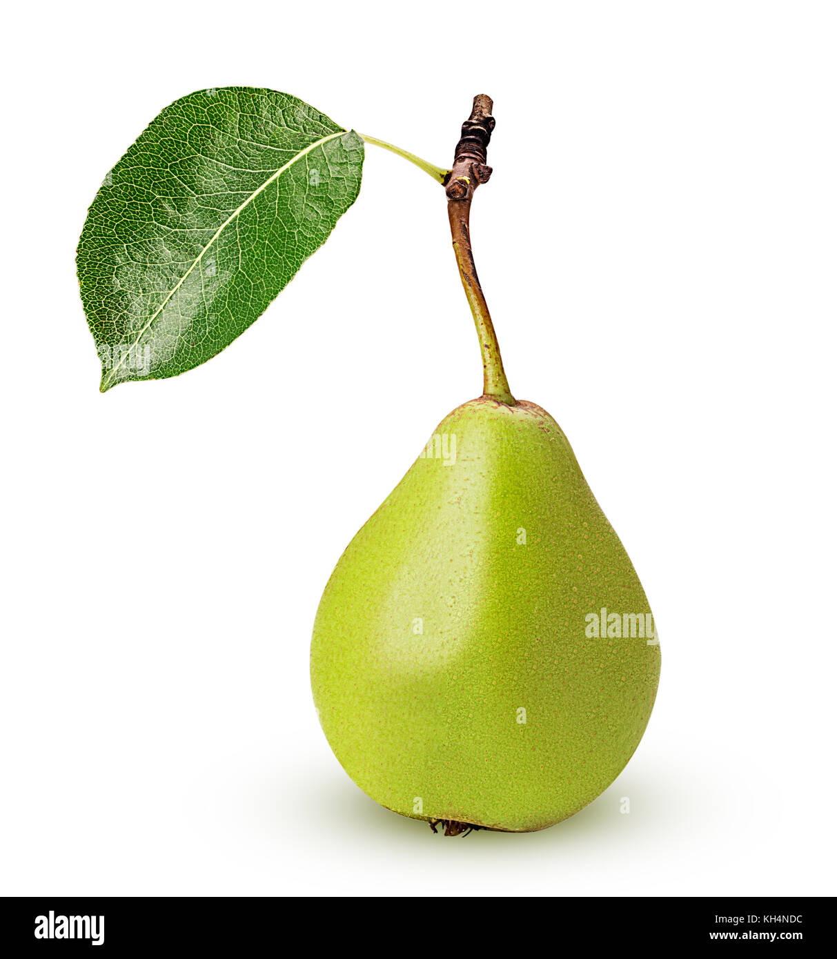 Fresh pears with leaf isolated on white background Clipping Path Stock ...