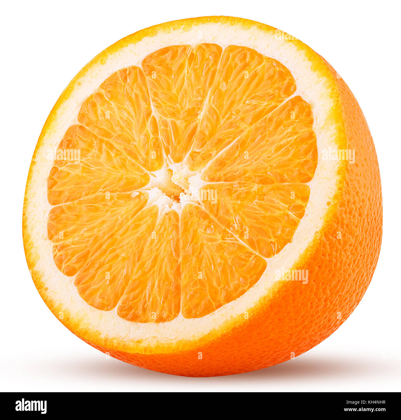 Orange fruit cut in half isolated on white background. Clipping Path. Full  depth of field Stock Photo - Alamy