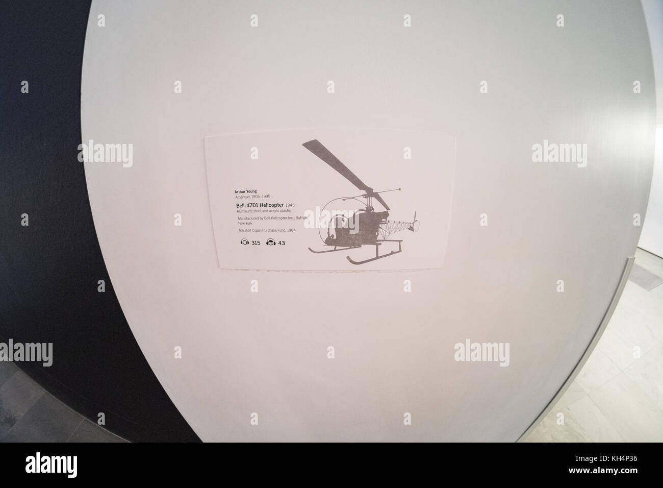 Bell47D1 Helicopter by Arthur Young. The Museum of Modern Art ( Moma ) Manhattan, New York City