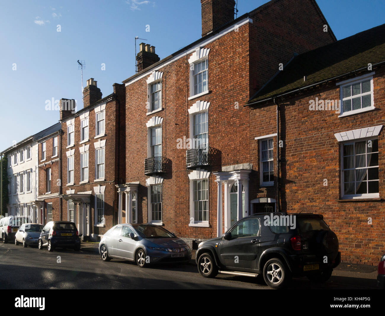 Row houses in historic market town Pershore Worcestershire