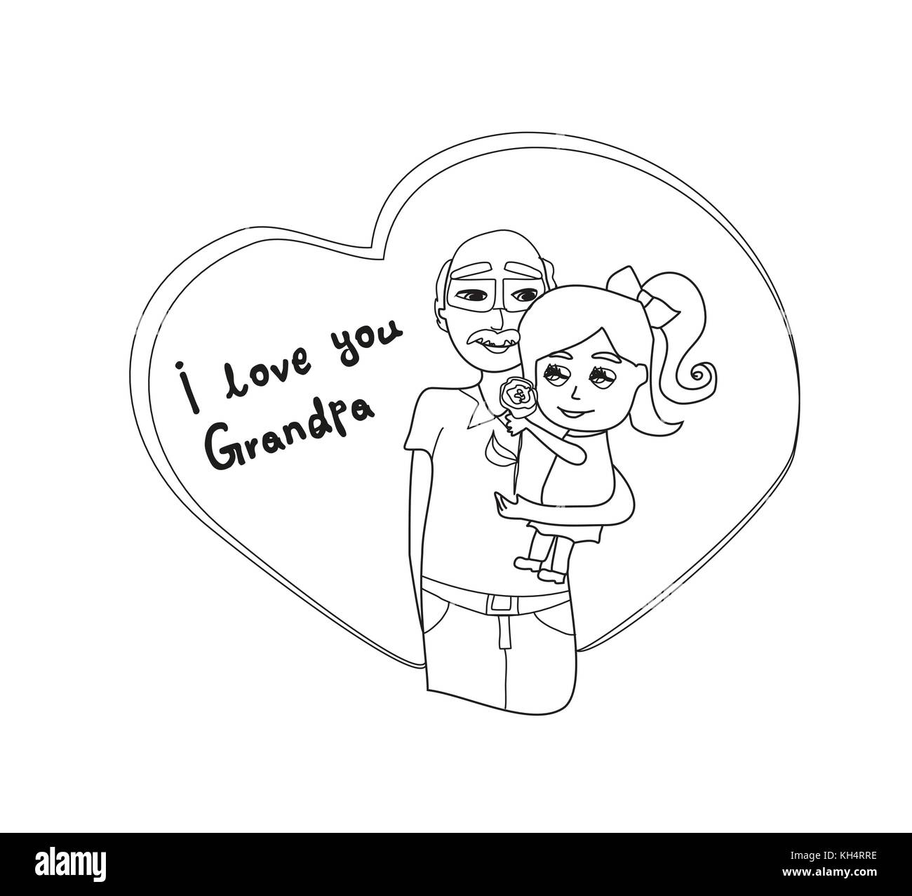 I love you Grandpa card Stock Vector