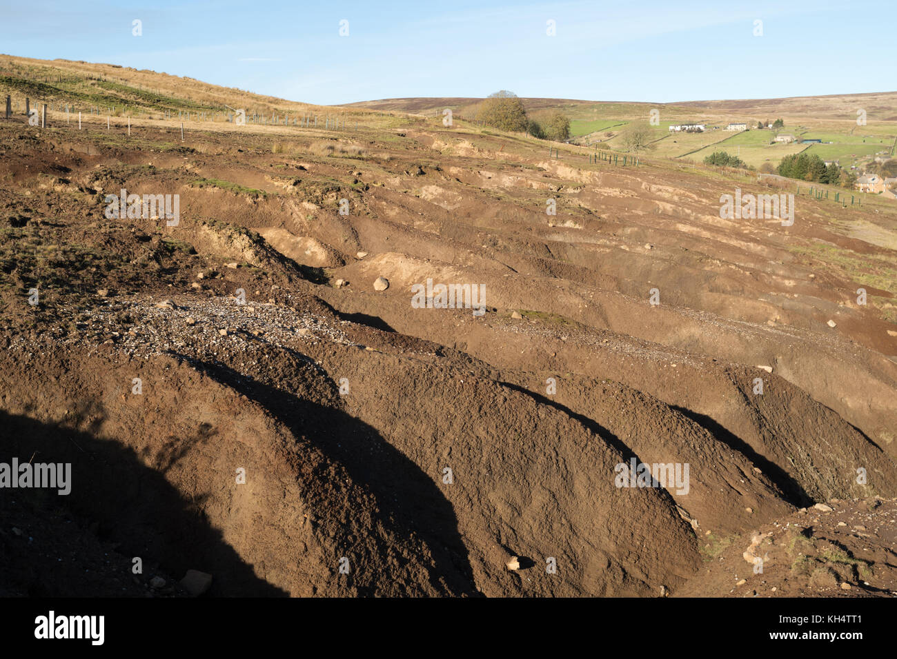 Landscape ravaged by mining, Rookhope, Co. Durham, England, UK Stock Photo