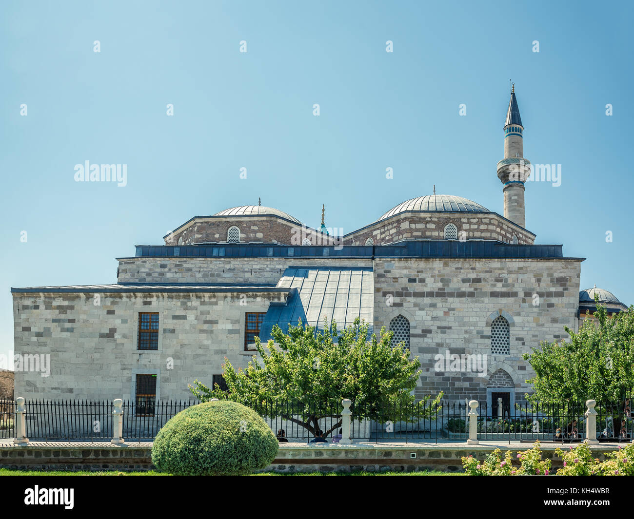 exterior-view-of-mevlana-museum-in-konya-turkey-28-august-2017-stock