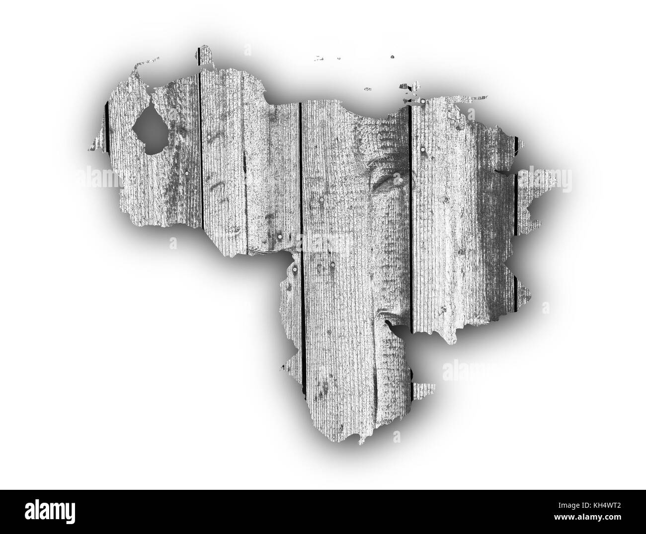 Map Of Venezuela On Weathered Wood Stock Photo Alamy