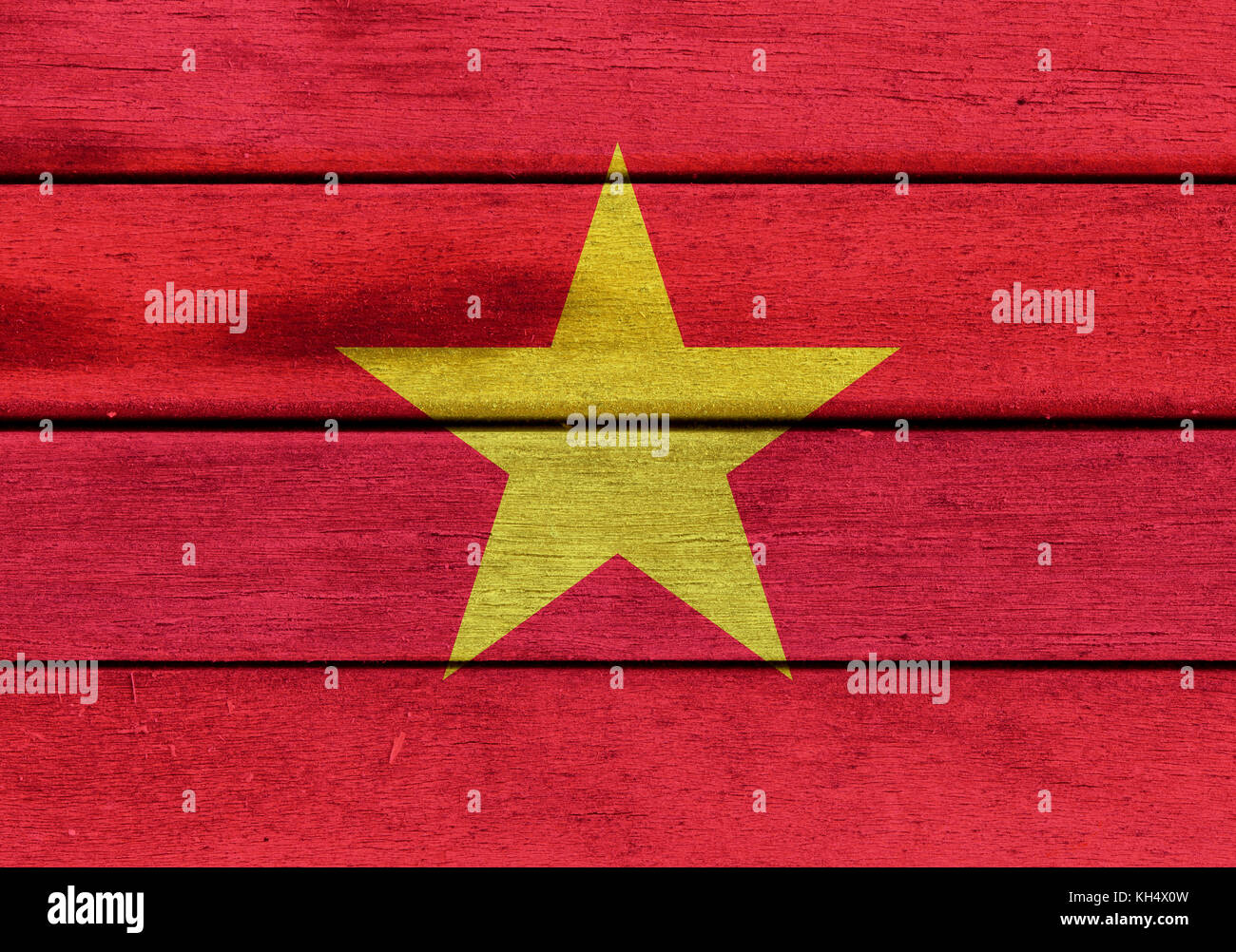Illustration of Vietnam flag over a wood surface Stock Photo - Alamy