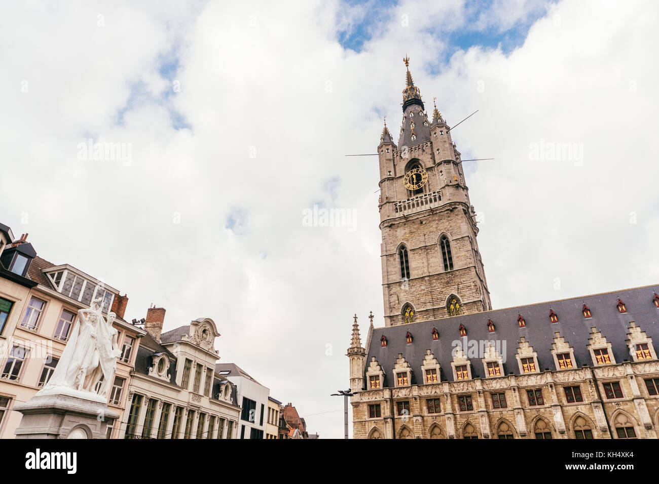 GHENT, BELGIUM - November, 2017: Architecture of Ghent city center. Ghent is a city and a municipality located in the Flemish region of Belgium, capit Stock Photo