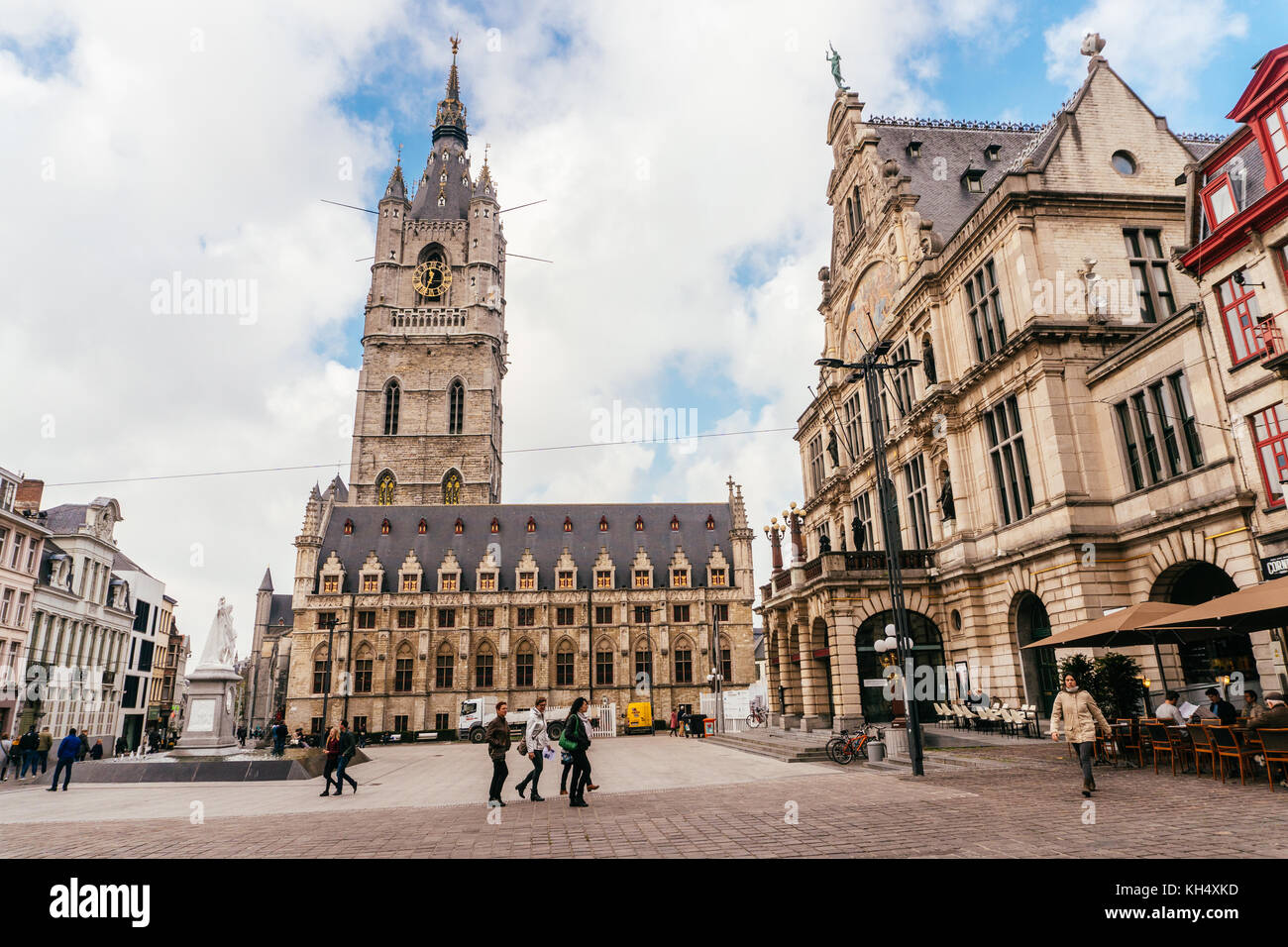 GHENT, BELGIUM - November, 2017: Architecture of Ghent city center. Ghent is a city and a municipality located in the Flemish region of Belgium, capit Stock Photo