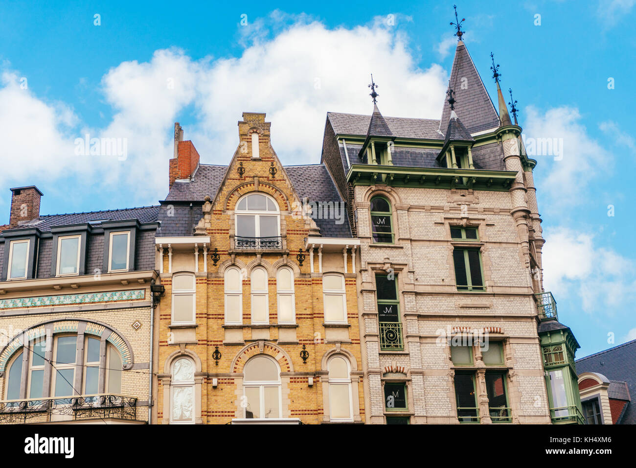 GHENT, BELGIUM - November, 2017: Architecture of Ghent city center. Ghent is a city and a municipality located in the Flemish region of Belgium, capit Stock Photo