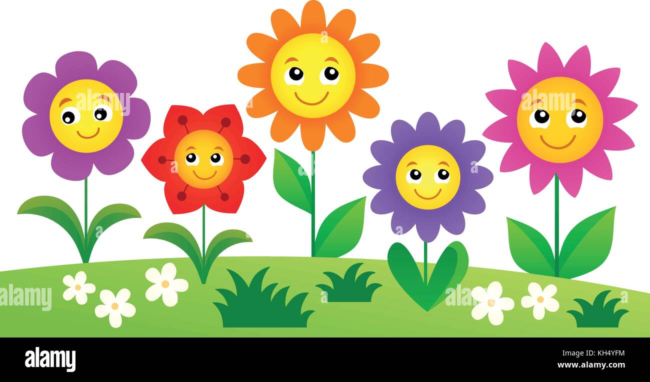 Happy flowers topic image 4 - eps10 vector illustration Stock
