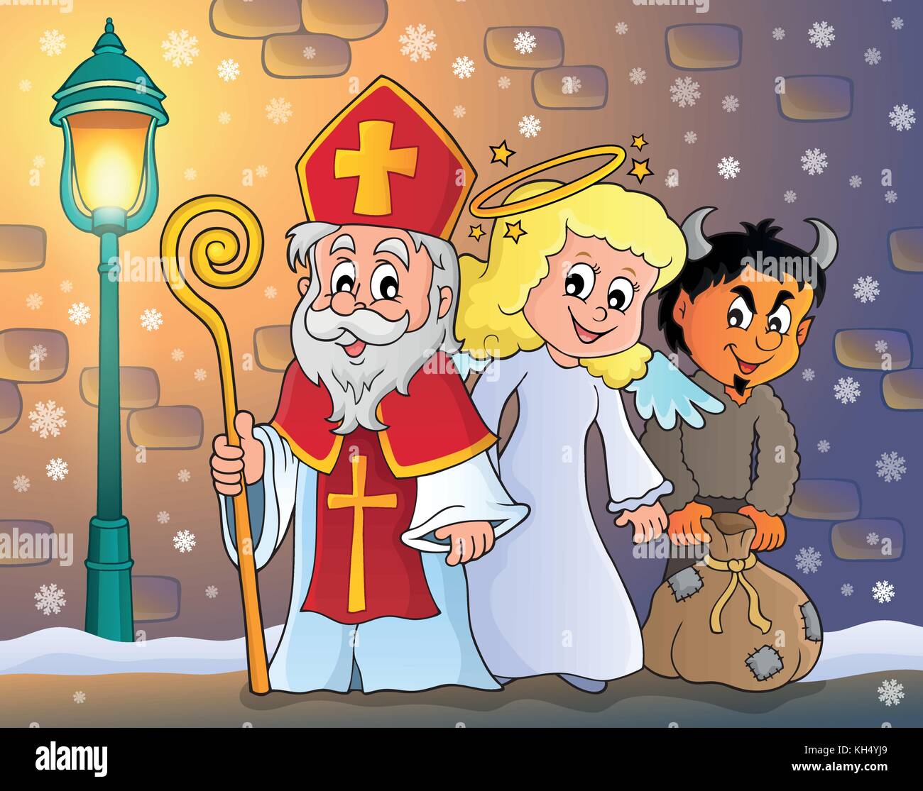 Saint Nicholas Day theme 5 eps10 vector illustration Stock Vector
