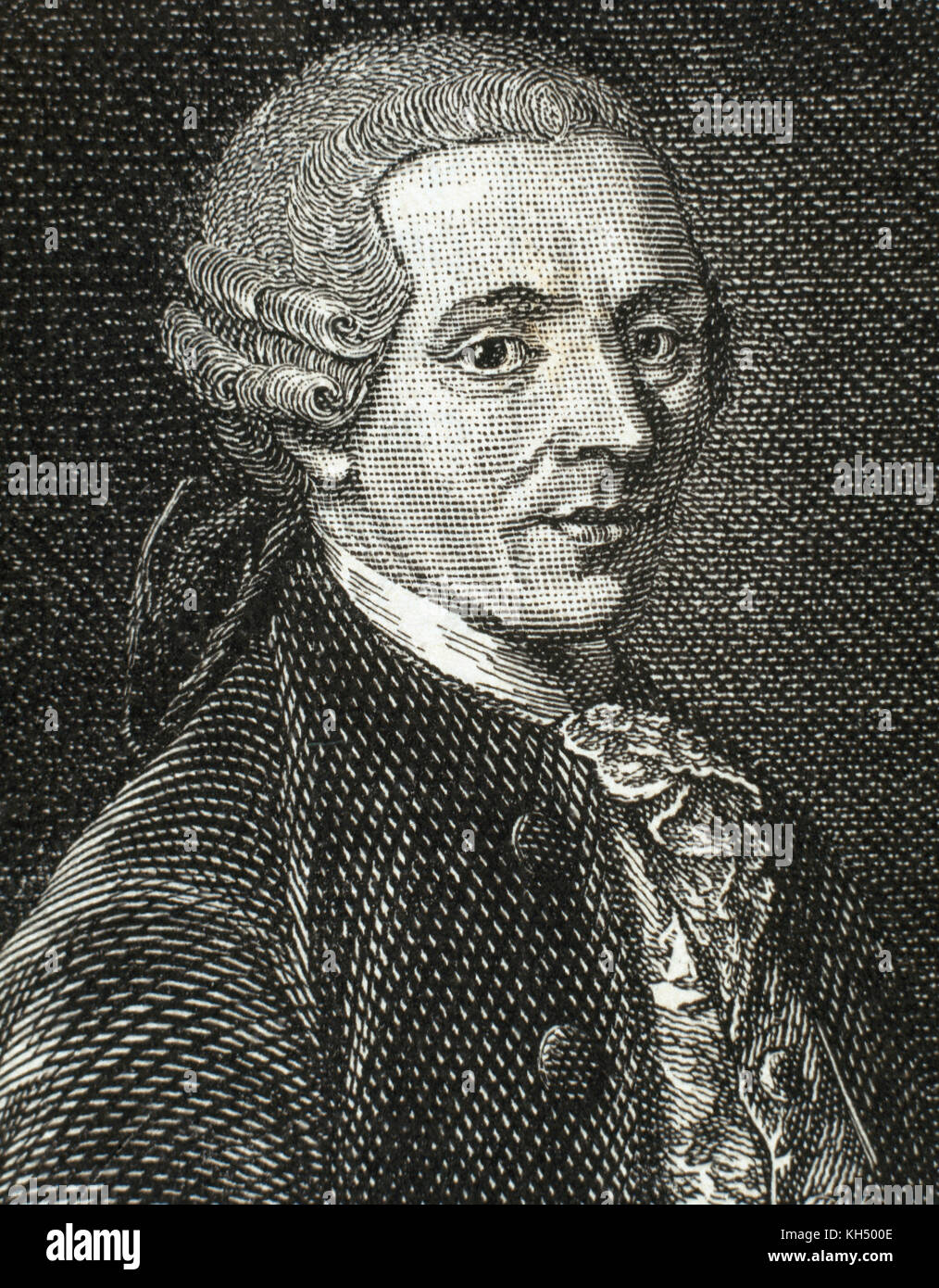 Joseph Haydn (1732-1809). Austrian composer. Portrait. Engraving by R. Cremer, 1885. Stock Photo