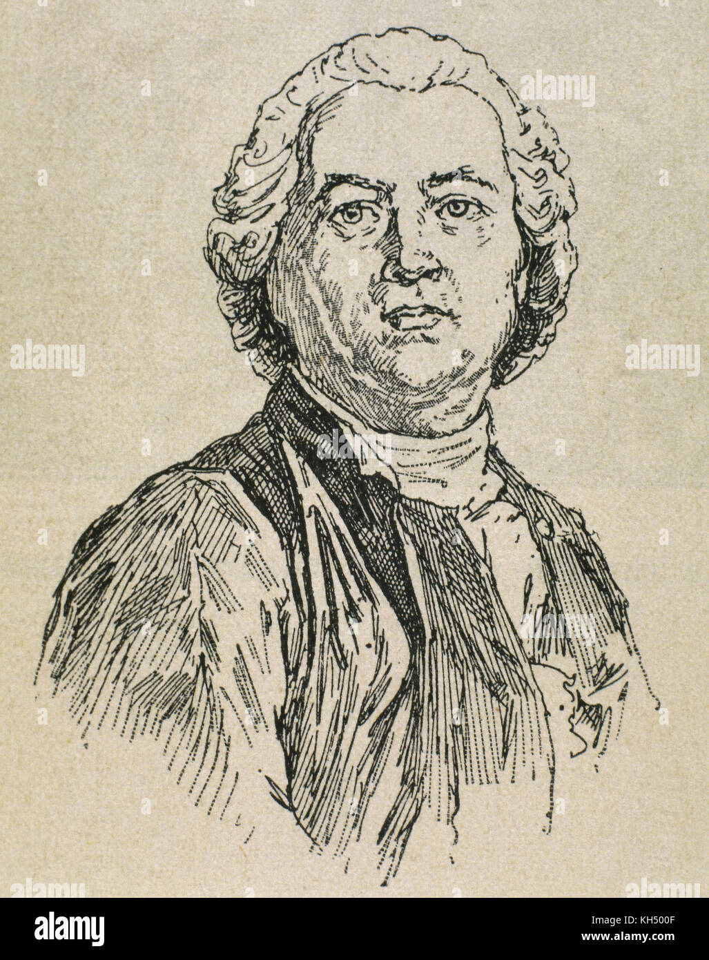 Christoph Willibald Gluck (1714-1787). German composer. Portrait. Engraving, 1917. Stock Photo