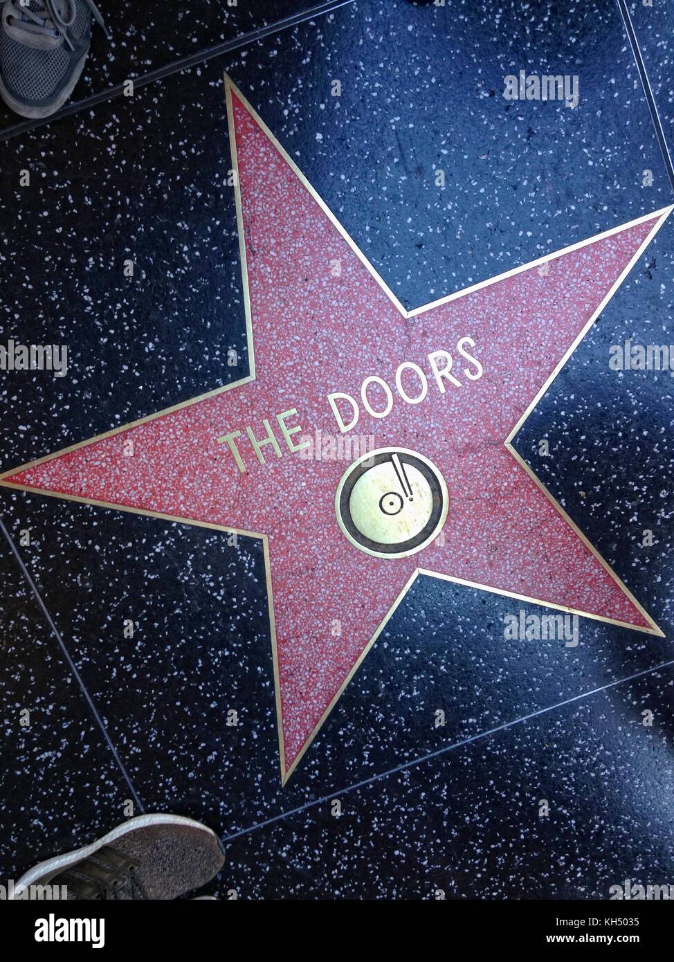 Hollywood, California - July 26 2017: The Doors Hollywood walk of fame star on July 26, 2017 in Hollywood, CA. American rock band formed in 1965 in Lo Stock Photo