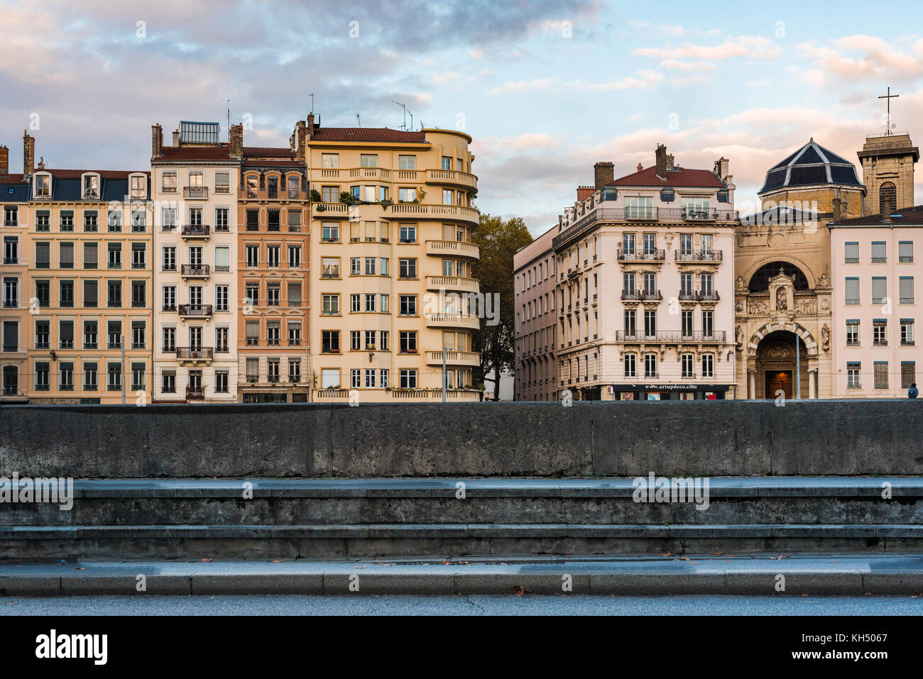 Lyon, France November 5, 2017 Apartments and other structures on