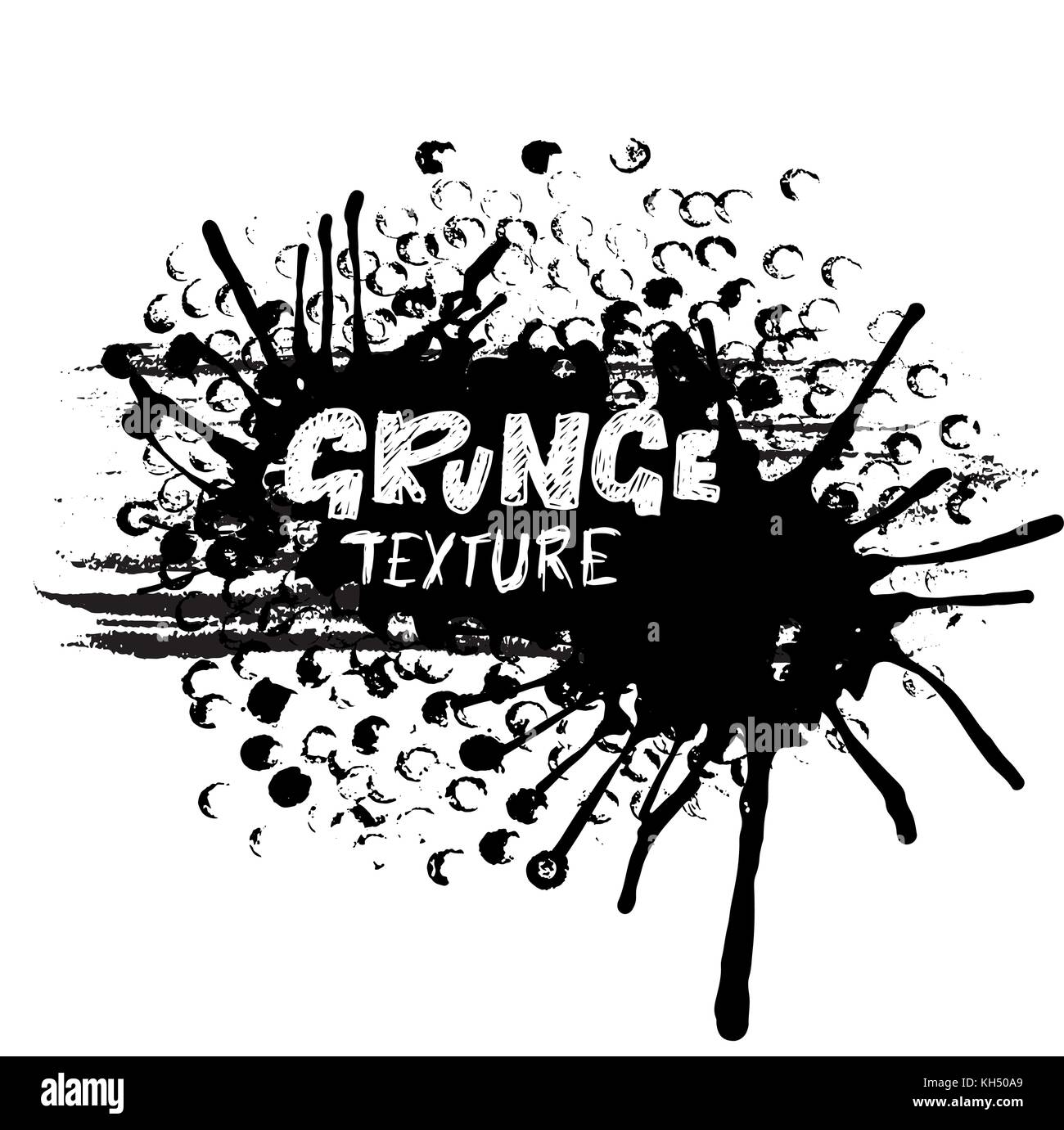 Round dots stamp frame with empty space for your text. Circle shape. Grunge texture Stock Vector