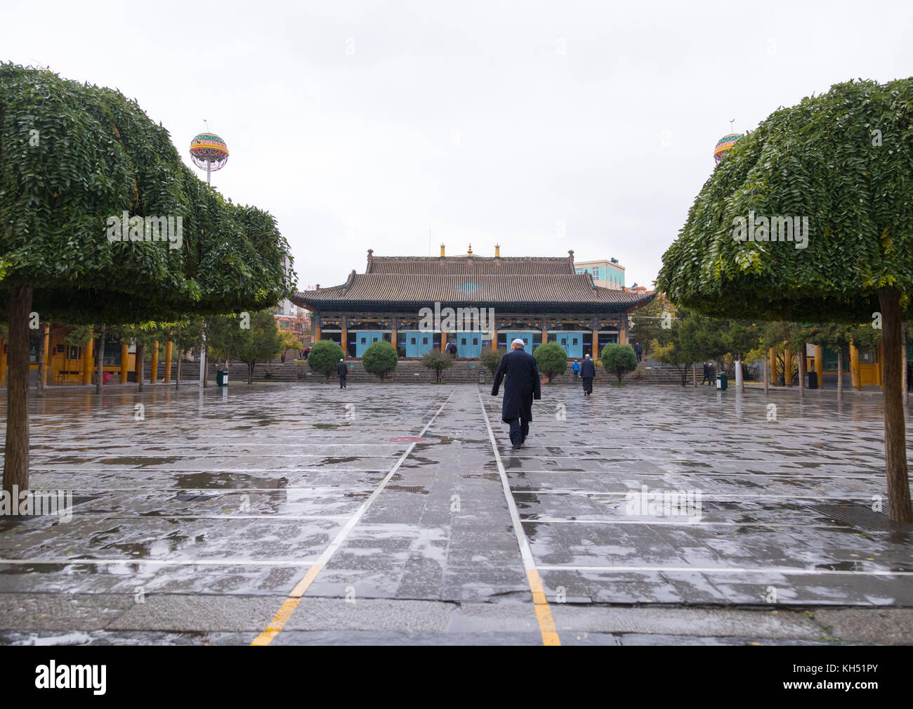 Dongguan grand mosque under the rain, Qinghai province, Xining, China Stock Photo