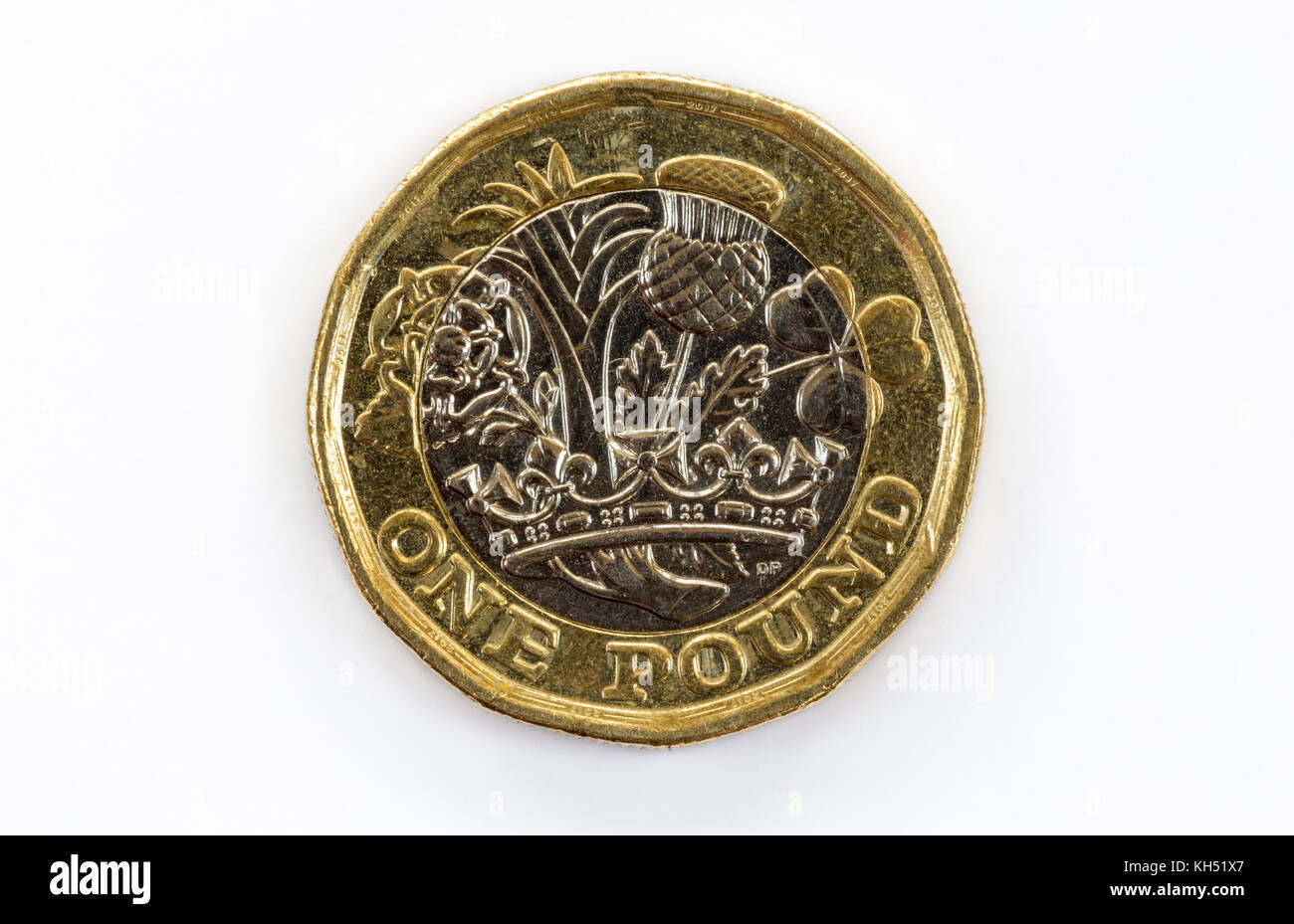 New one pound coin. Stock Photo