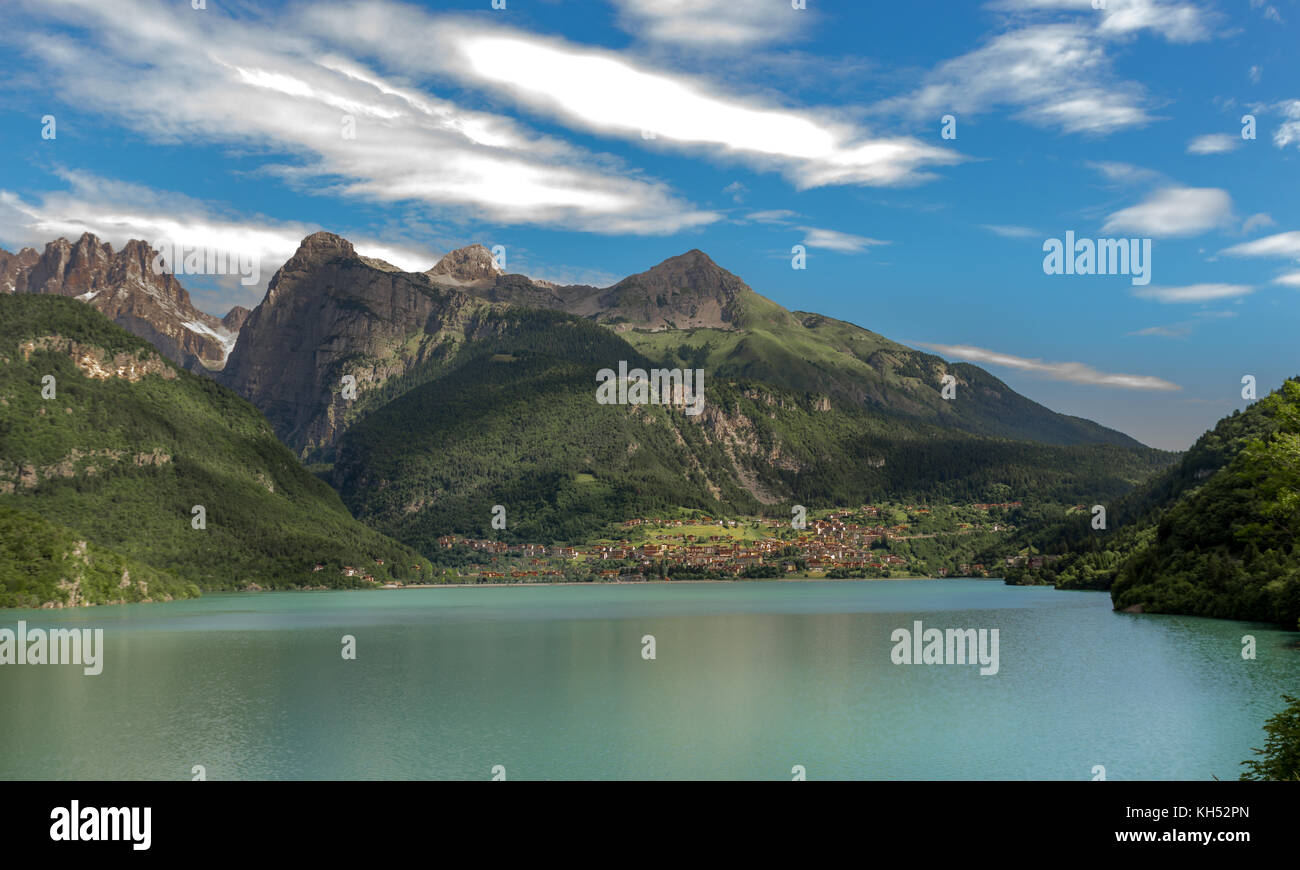Molveno Lake, Dolomites, Italy Stock Photo