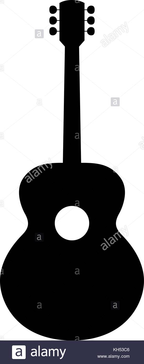 Download Classical Guitar Silhouette. Vector Illustration Of Hand ...