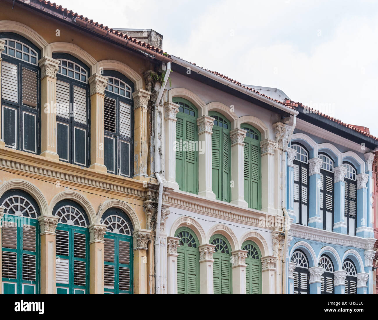 The European style building of the old comerce shop in the China town. Stock Photo