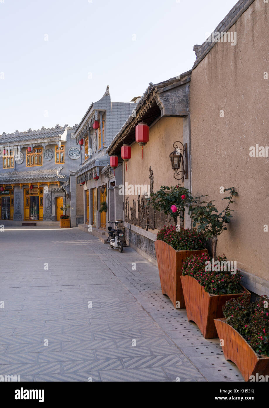 Renovated old chinese quarter, Gansu province, Linxia, China Stock Photo