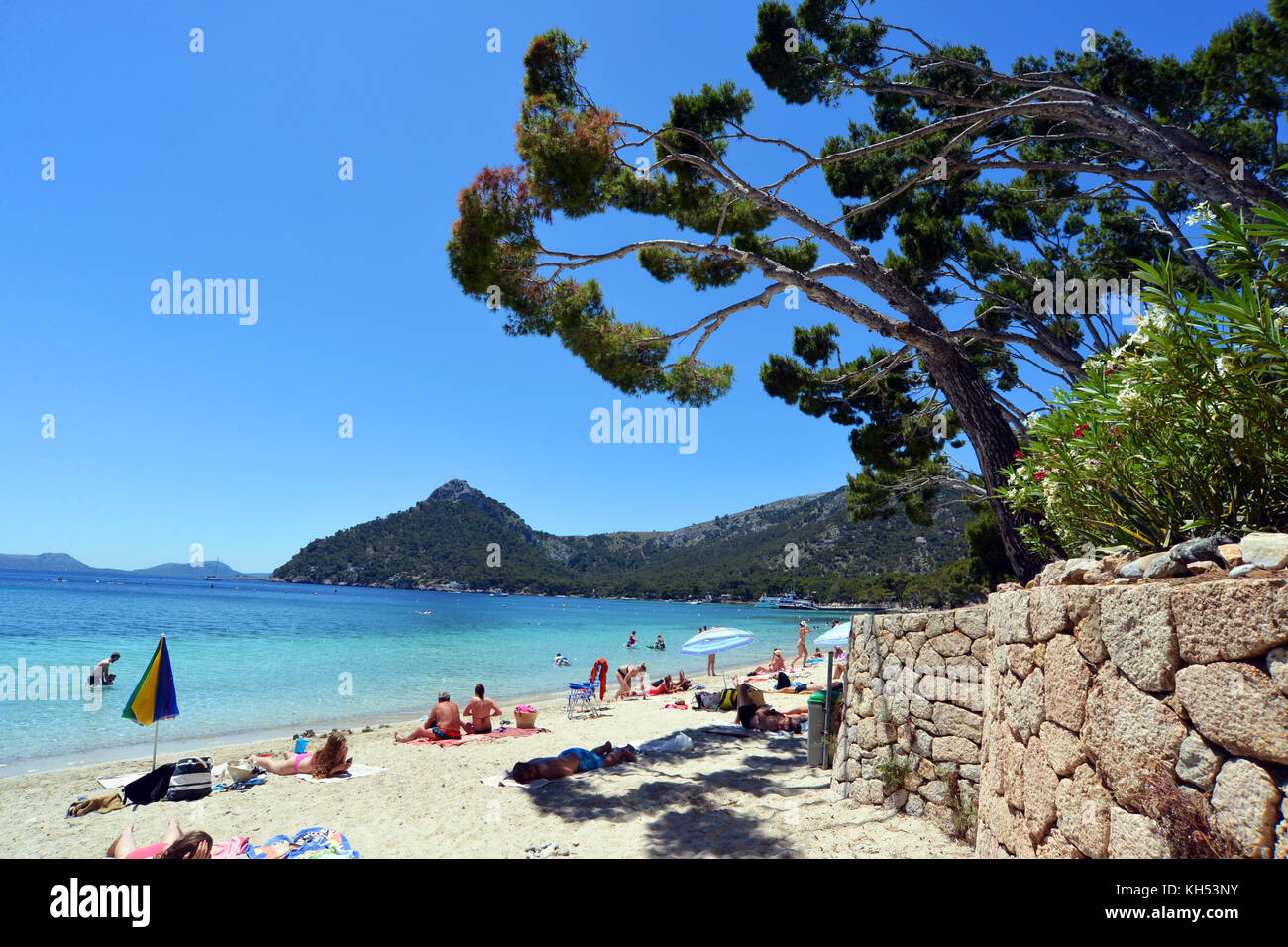 Summer holiday beach in Majorca Balearic Islands, Spain. Stock Photo