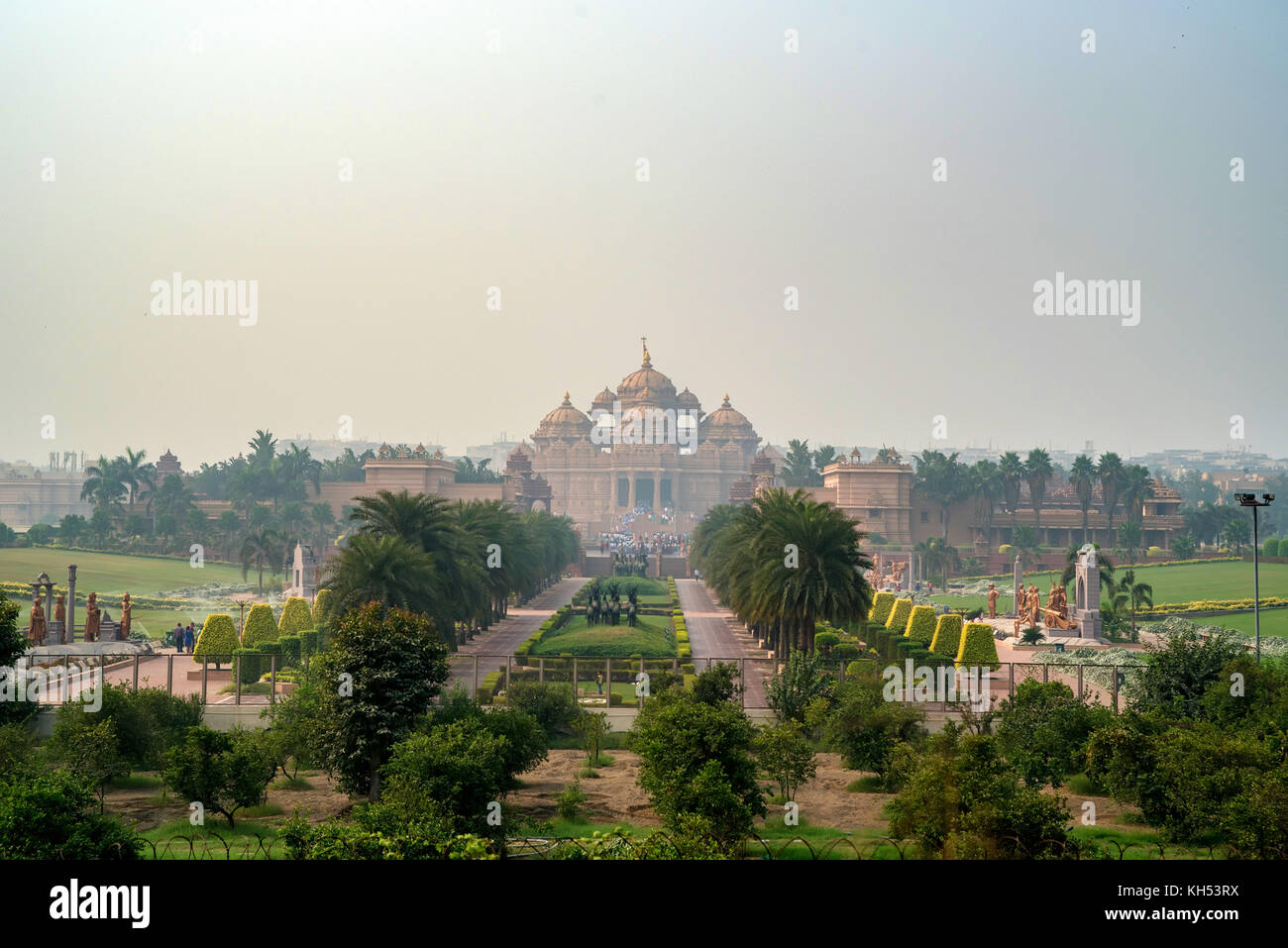 Facade of a temple Akshardham in Delhi, India Stock Photo