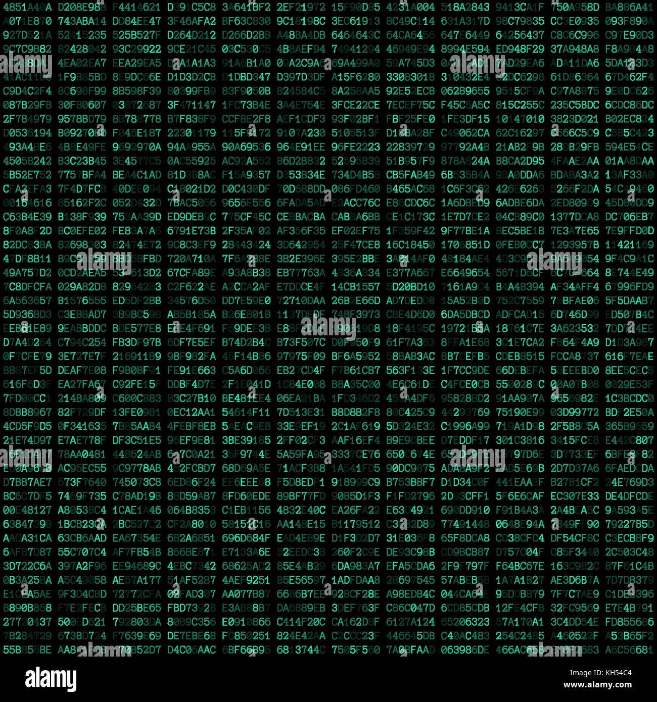 vector teal color hexadecimal code text decorative abstract black background seamless pattern Stock Vector