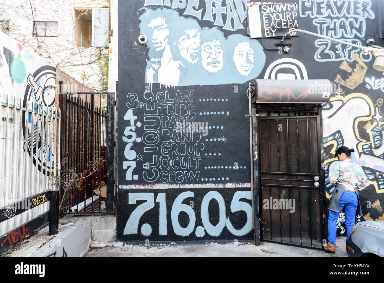 Los Angeles, USA June 14 Wall graffiti on streets of west Los